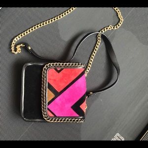 Henri Bendel suede crossbody multi colour